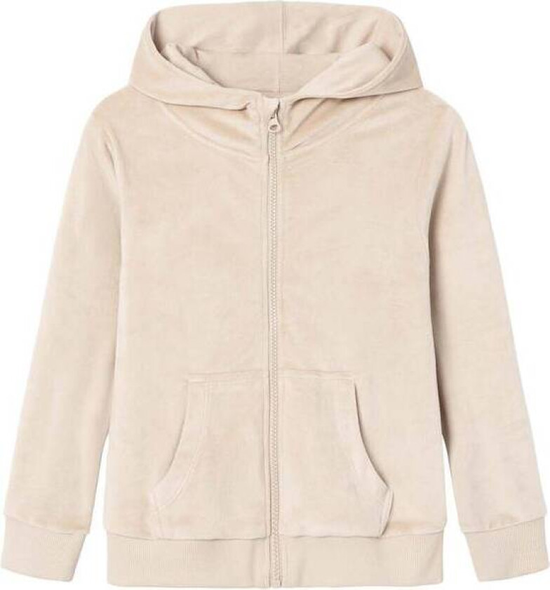 Name It Najala Velour Zip Jakke Til Barn, Oxford Tan