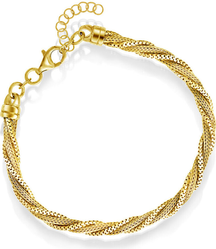 Armbånd i forgylt 925 sølv, 21 cm