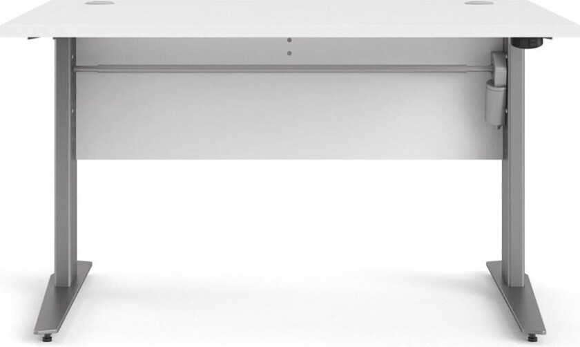 Prisme skrivebord elektrisk heve senke funksjon hvit og sølvgrå .