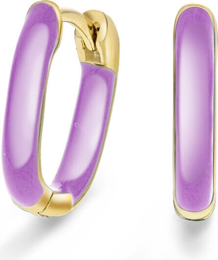 , Emanuella lilla øreringer i 925 forgylt sølv