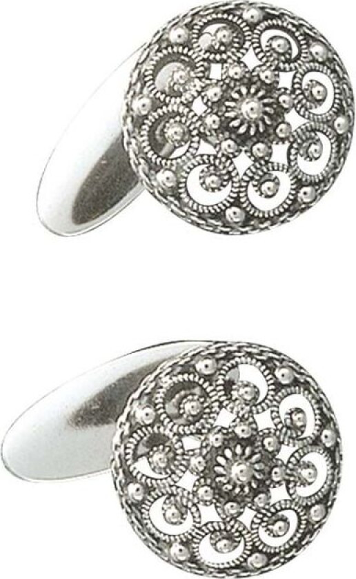 Mansjettknapper i 830 oksidert sølv