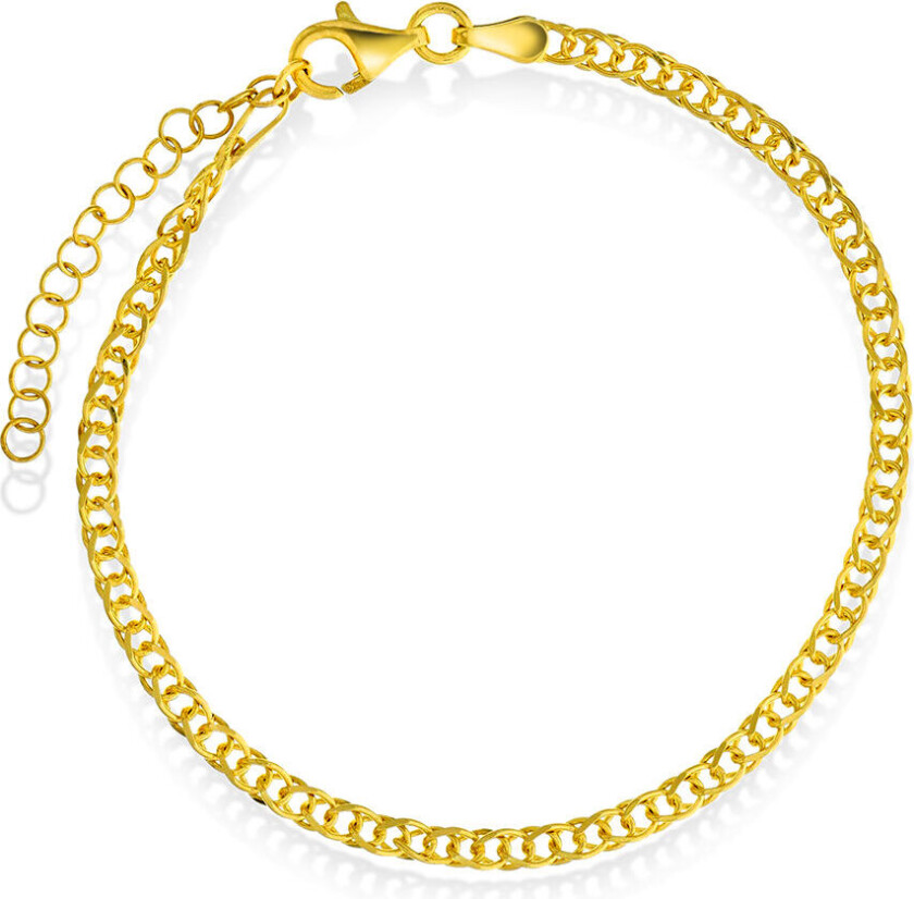 Armbånd i 925 forgylt sølv, 19 cm