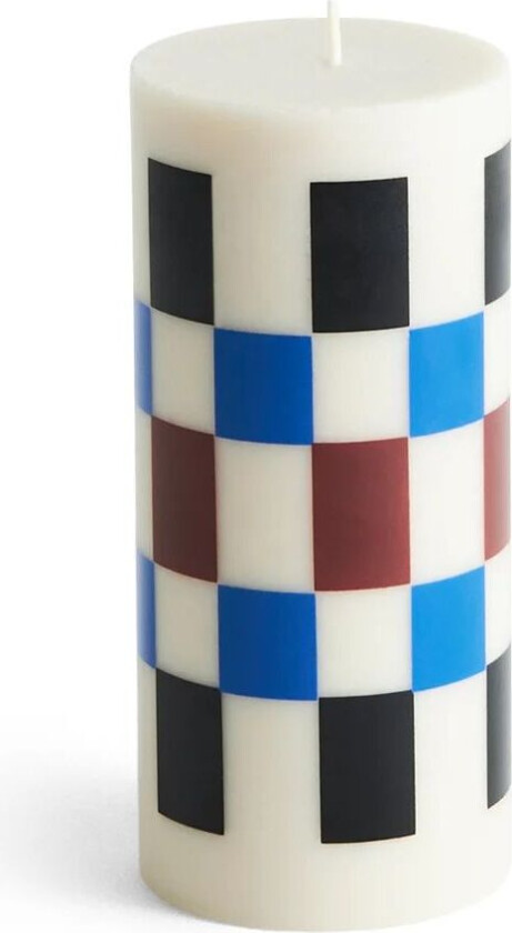 Column Candle kubbelys small 15 cm Off white-brown-black-blue