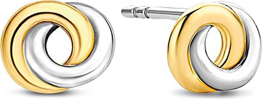 , Tofarget øredobber i forgylt 925 sølv