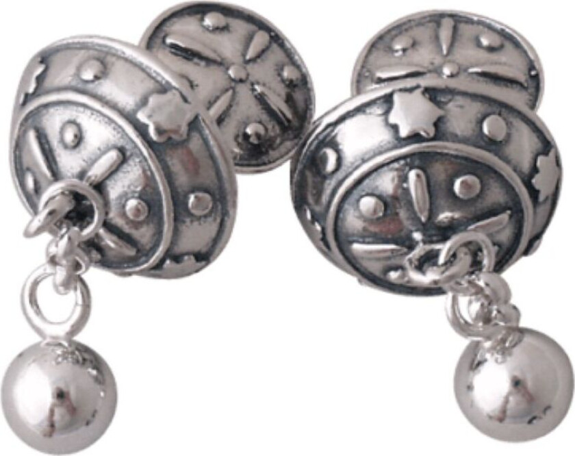 Mansjettknapper Troms i 830 oksidert sølv med kule