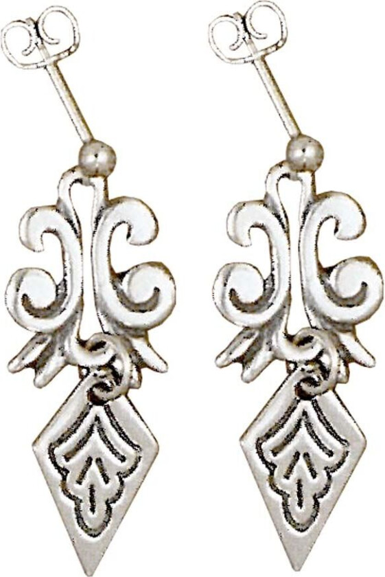 Øredobber Trønder i 830 oksidert sølv