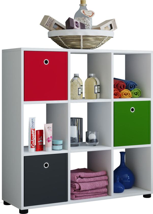 Benas 3x3 hylle 9 rom hvit.