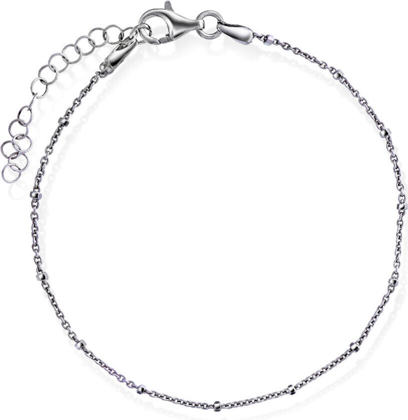 Armbånd i 925 rhodinert sølv med kuber, 19 cm