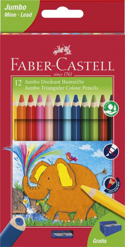 Bilde av Fargeblyant Faber Jumbo 12 Pk