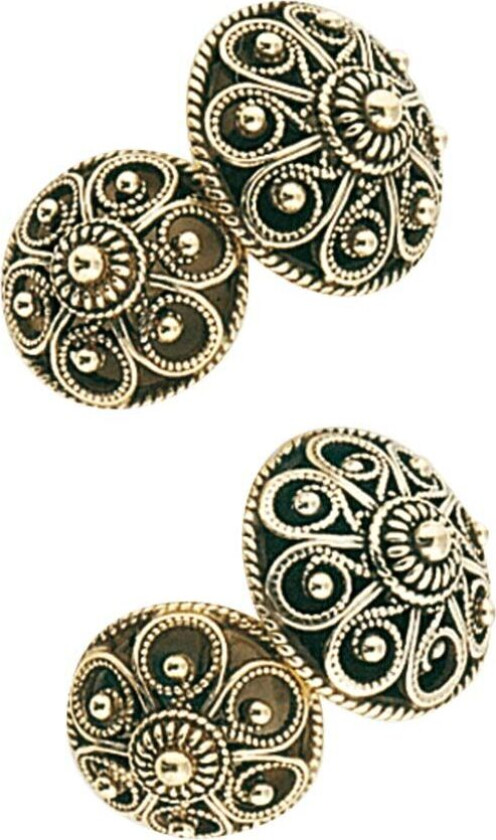 Mansjettknapper Telemark i 830 antikkforgylt sølv