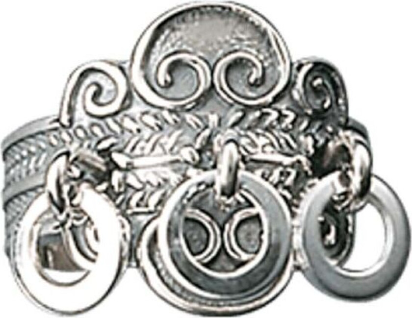 Ring i 830 oksidert sølv med ringløv