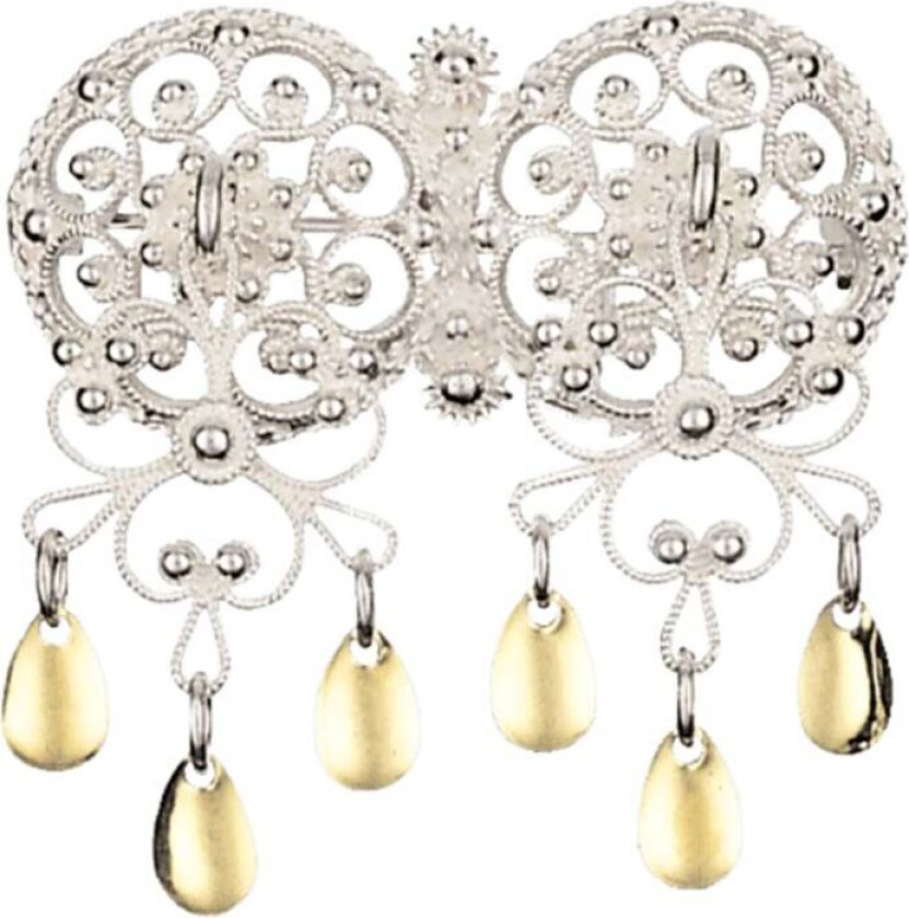 Halsølje Follo i 830 hvitt og forgylt sølv