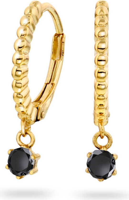 , Øredobber i sølv med sort zirkonia