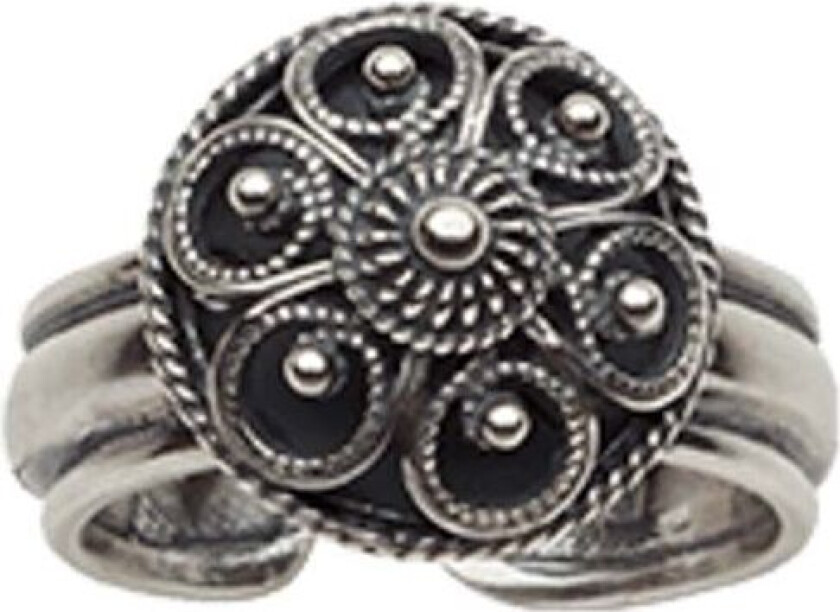 Bunadsring i 830 oksidert sølv