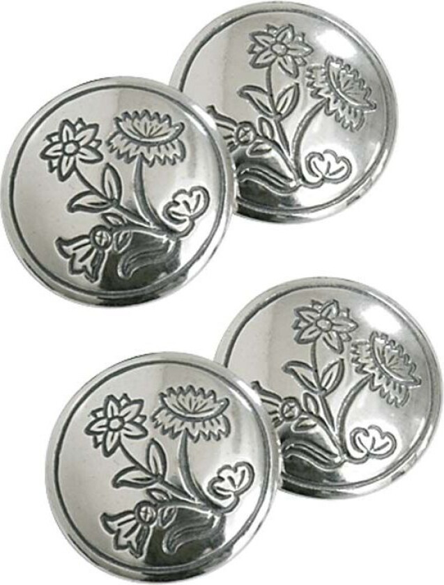 Doble mansjettknapper Nordland i 830 oksidert sølv