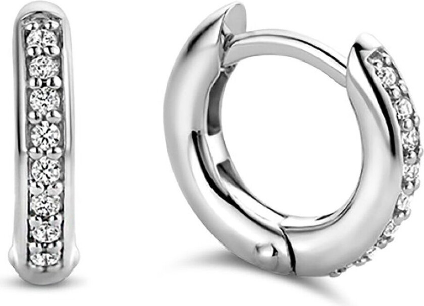 , Øreringer i 925 sølv med zirkonia