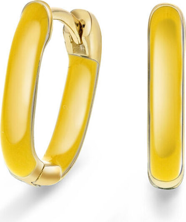 , Emanuella gule øreringer i 925 forgylt sølv