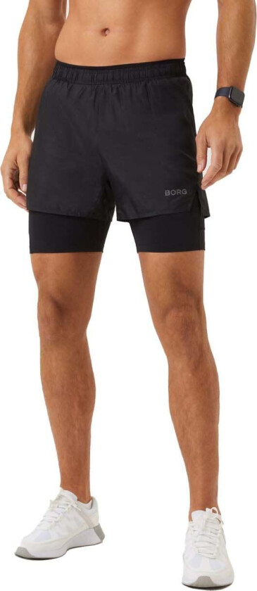 Men's Borg Running Shorts 2 In 1 Black Beauty XXL, Black Beauty