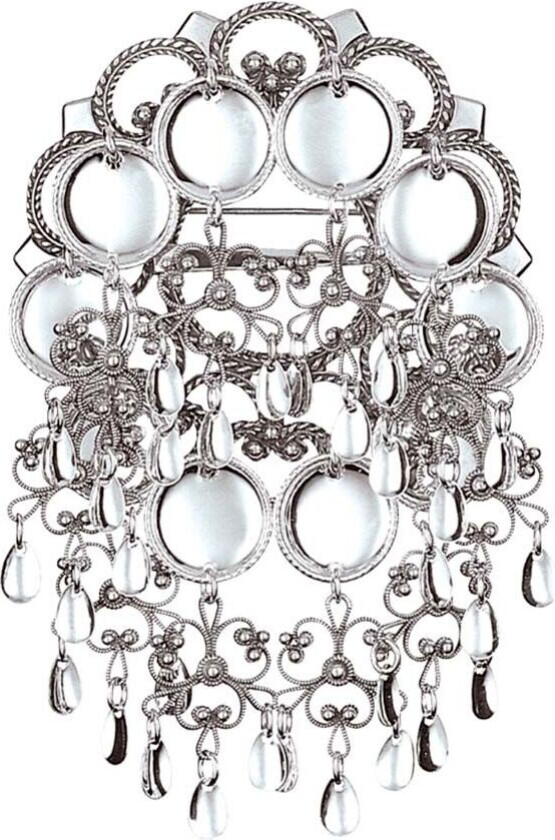 Sølje i 830 hvitt sølv med trådkantløv