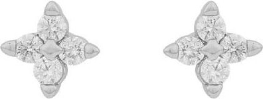 Snö of Sweden Wish, Øredobber i forsølvet messing med hvit zirkonia