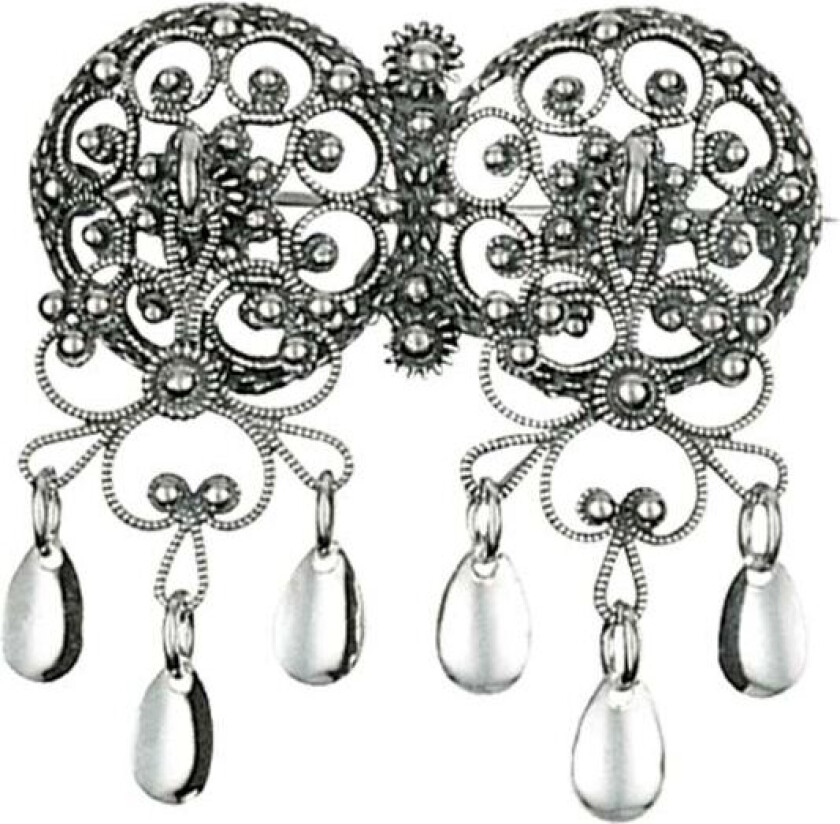 Halssølje i 830 oksidert sølv med dryppløv