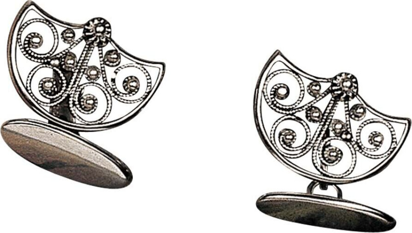 Mansjettknapper Bergen i 830 oksidert sølv