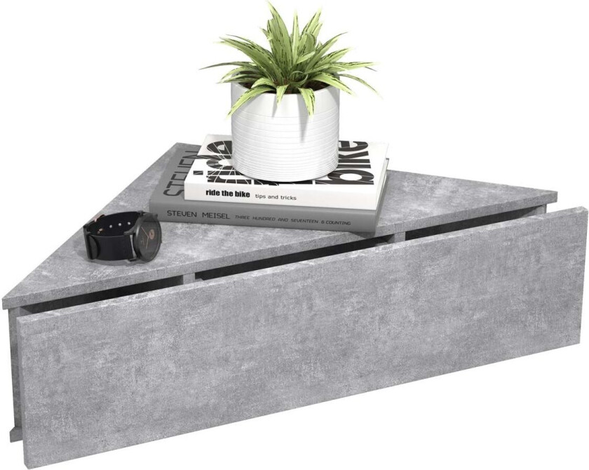 UsalS nattbord vegghengt hjørne 1 skuff betong dekor.