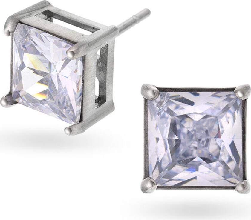 , Øredobber i stål med zirkonia