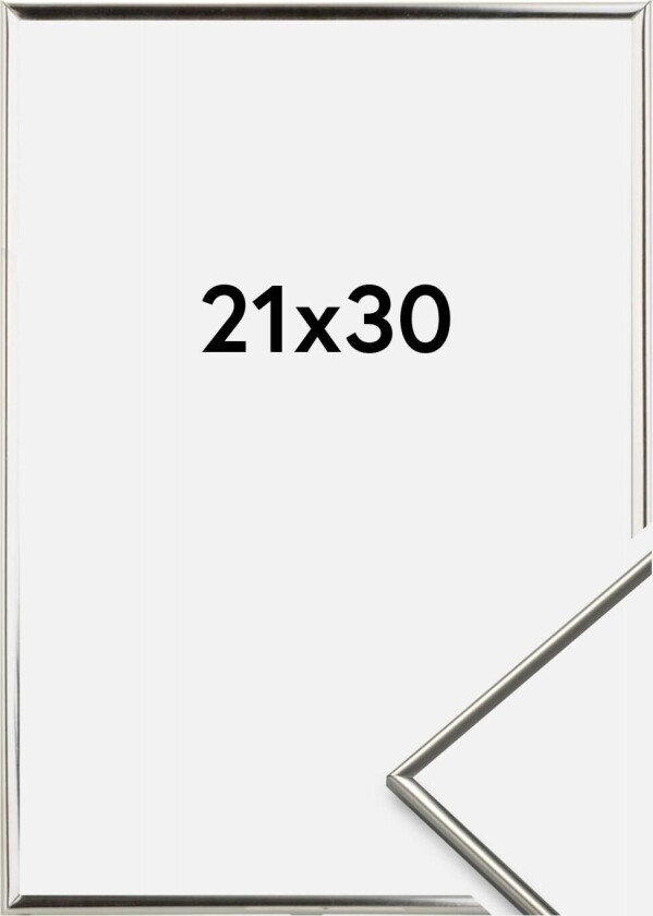 Ramme Slät Metall Sølv 21x30 Cm