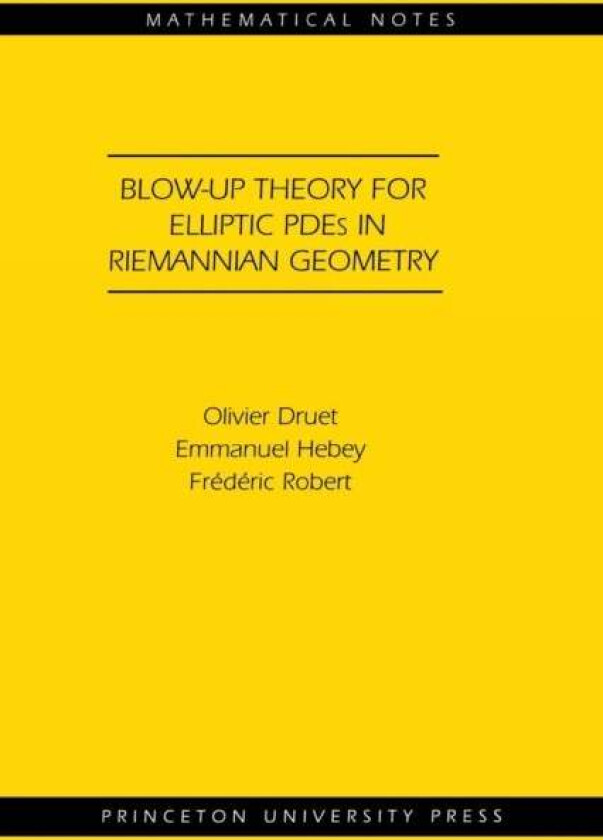 Blow-up Theory for Elliptic PDEs in Riemannian Geometry (MN-45) av Olivier Druet, Emmanuel Hebey, Frederic Robert