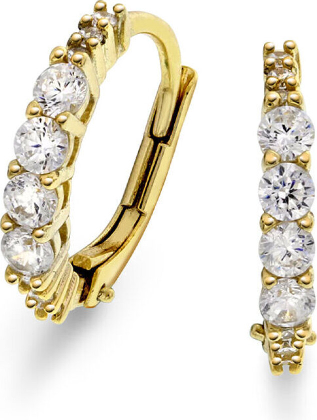 , Øreringer i 925 forgylt sølv med zirkonia