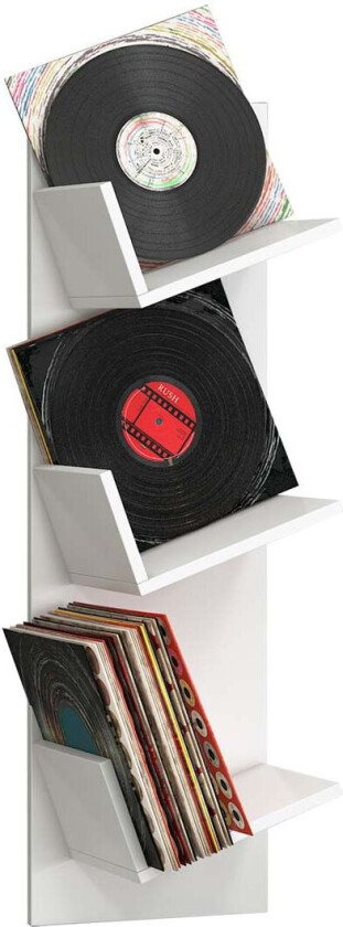 Sulda hylle vegghengt for 3 hyller hvit.