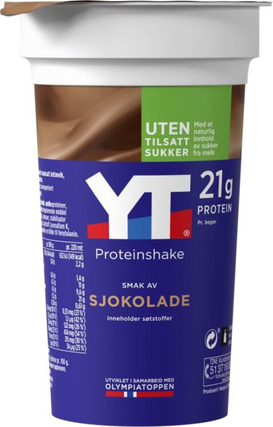 Tine YT Proteinshake med smak av Sjokolade 220ml