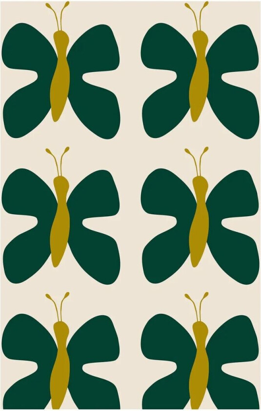 Fjäril voksduk Grønn-gul