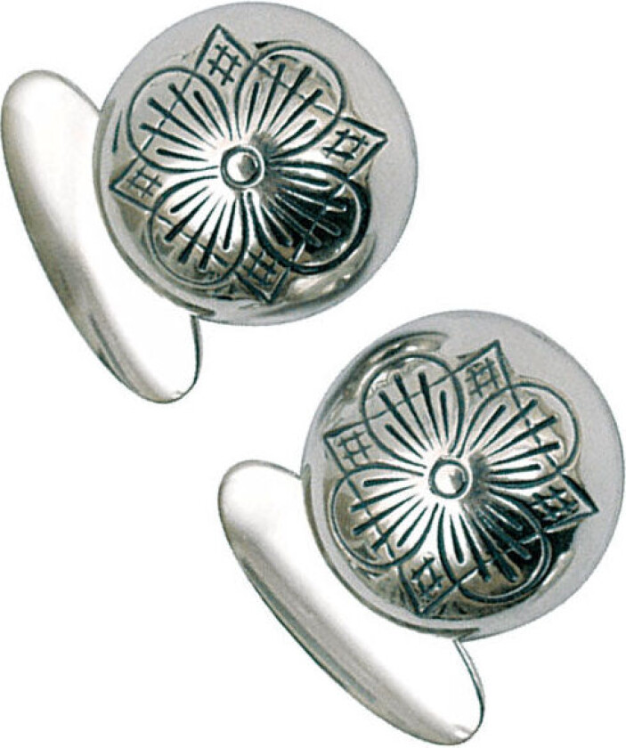 Mansjettknapper i 830 oksidert sølv