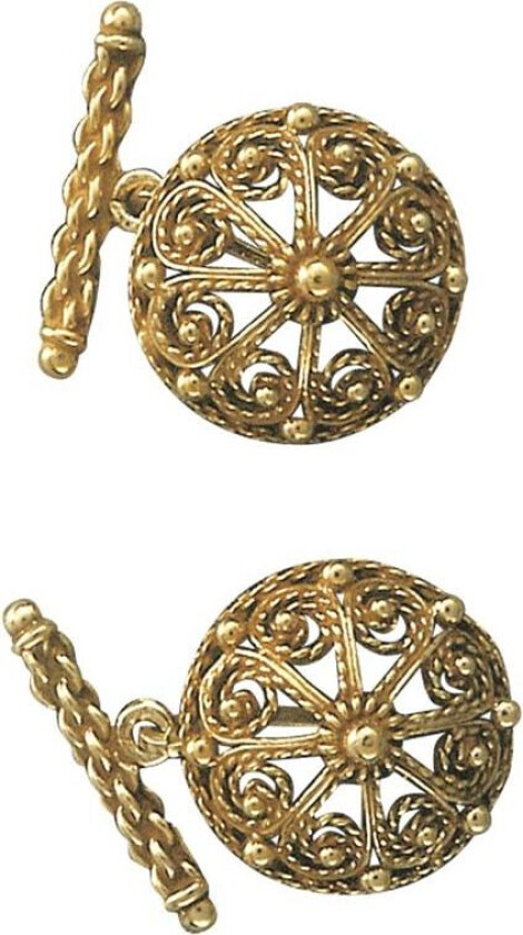 Mansjettknapper Telemark i 830 antikkforgylt sølv