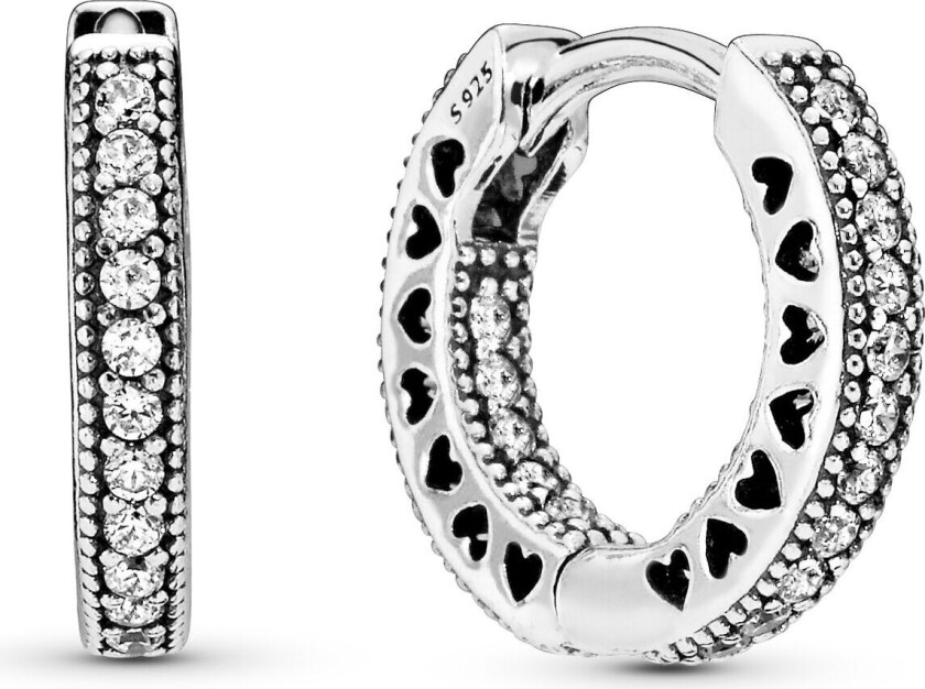 , Øreringer i 925 sølv med zirkoner