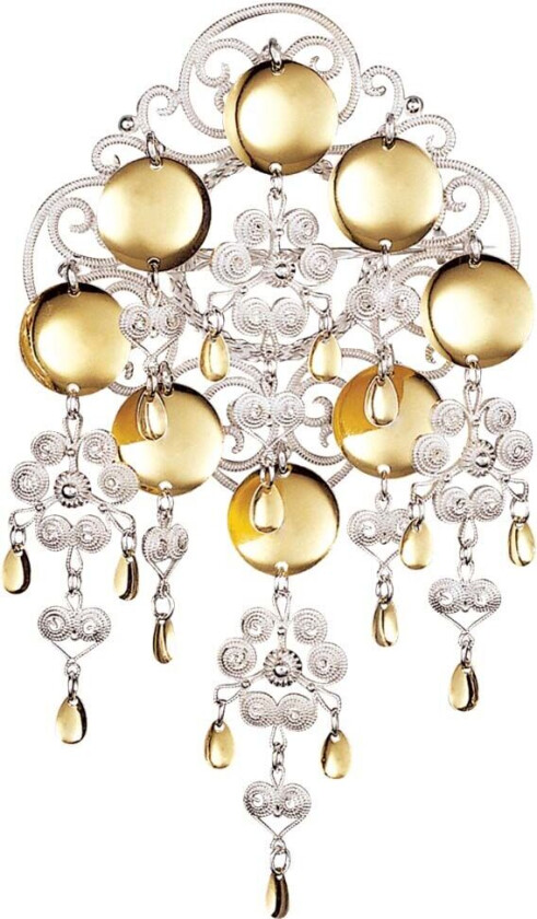 Sølje Nordland i 830 hvitt og forgylt sølv