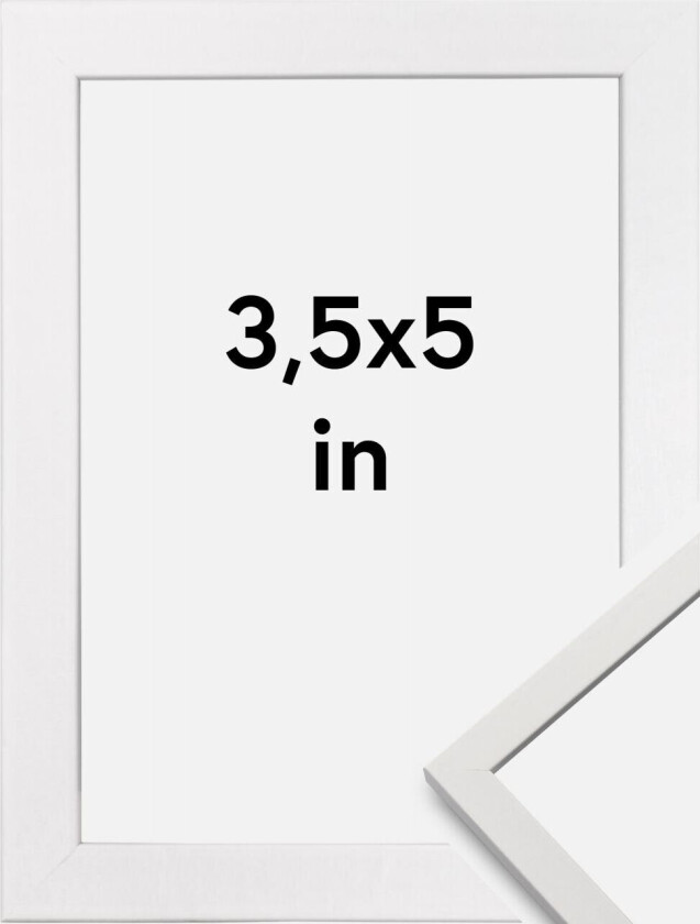 Ramme Edsbyn Akrylglass Hvit 3,5x5 Inches (8,89x12,7 Cm)