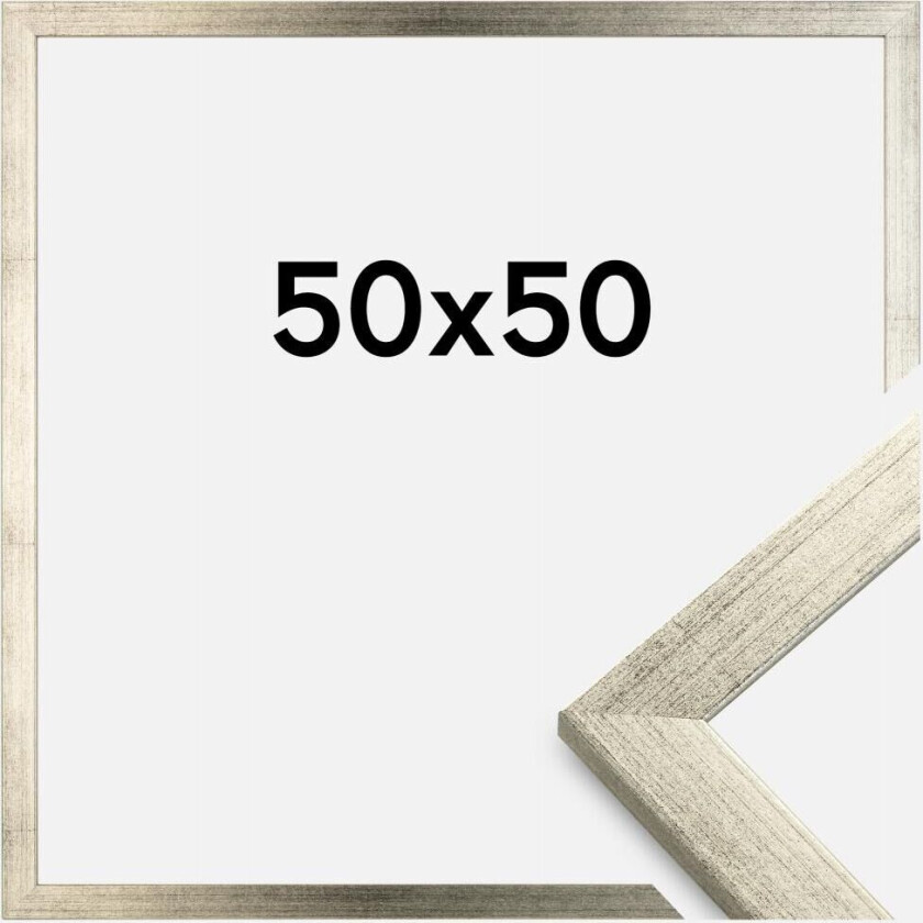Bilde av Ramme Stilren Akrylglass Sølv 50x50 Cm