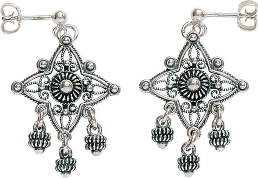 Øredobber Telemark i 830 oksidert sølv