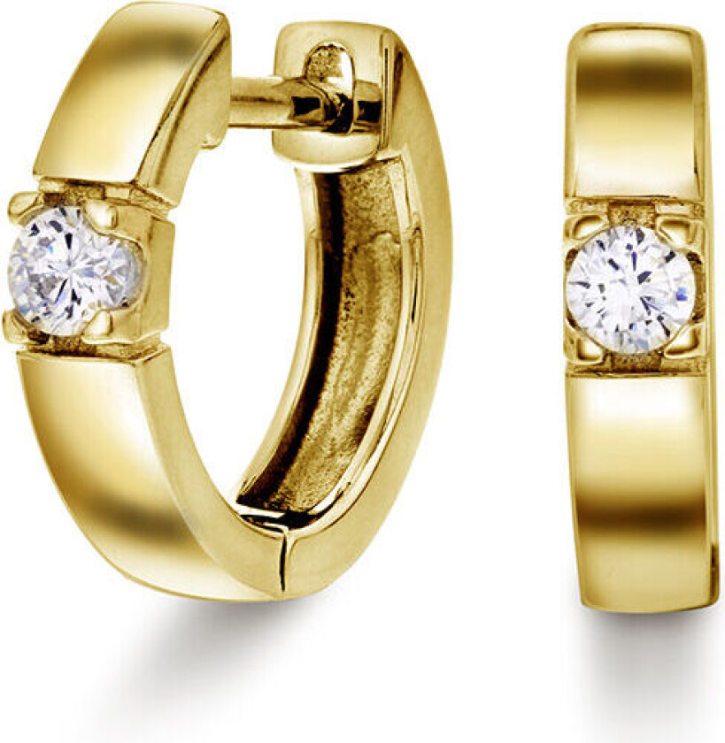 , Øreringer i 925 forgylt sølv med zirkonia