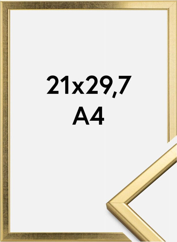 Ramme Slim Matt Antirefleksglass Gull 21x29,7 Cm (A4)