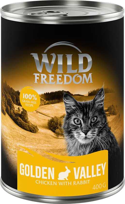 5 + 1 gratis! Wild Freedom Adult 6 x 400 g - Golden Valley - Kanin & Kylling