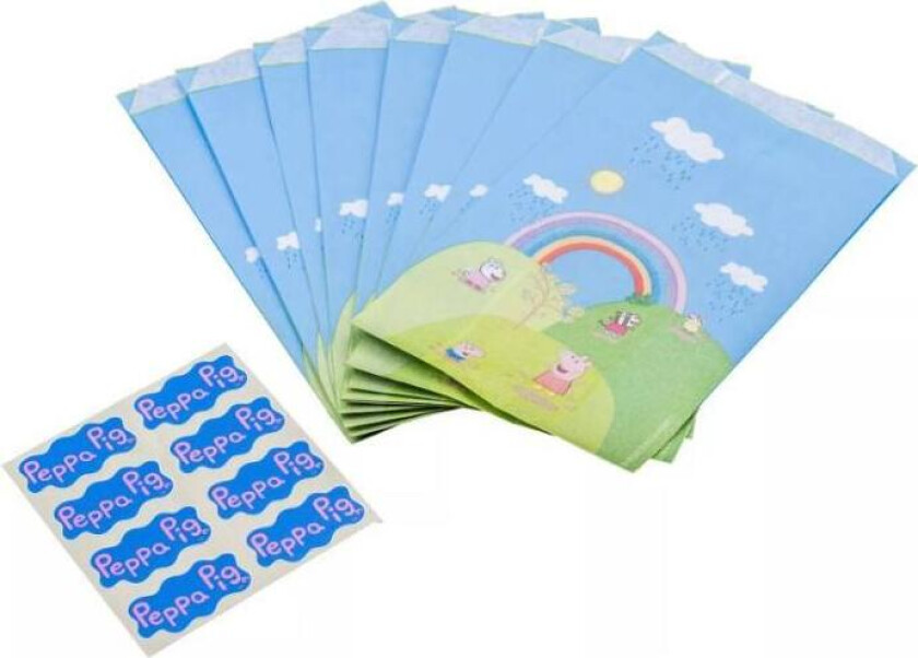 Gavepose m/klistremerker - Peppa Gris pk/8