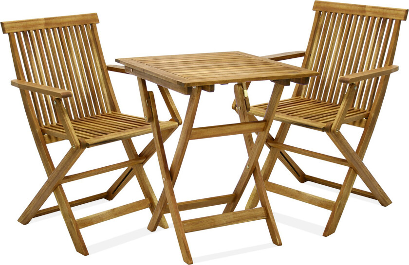 Cafesett FINLAY bord og 2 stoler 60x60xH72cm -