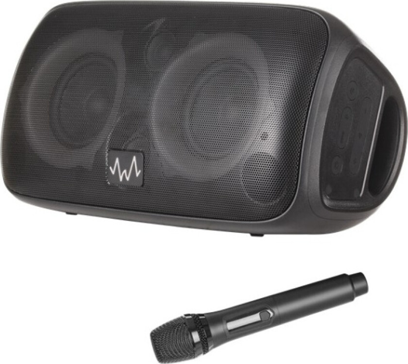 Wave Partyhögtalare bärbar Bluetooth-högtalare med mikrofon och LED-lampor för musiknjutning när som helst, var som he