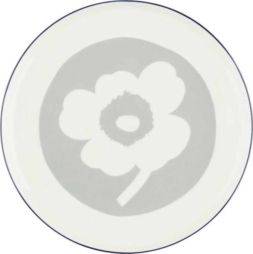 Oiva Unikko tallerken Ø25 cm White-light grey-cobalt