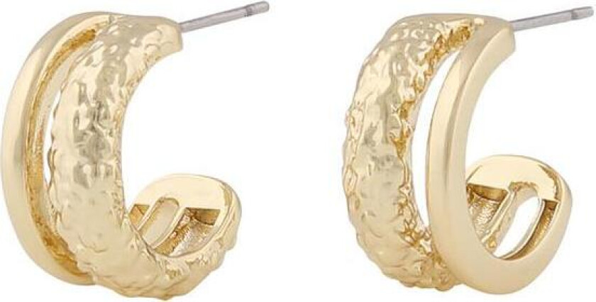 Snö Of Sweden Lauren Double Oval Earring Plain Gold
