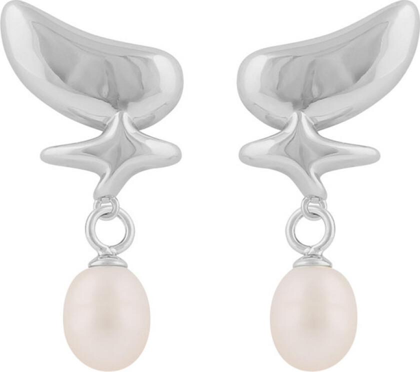 Snö Of Sweden Lauren Big Pendant Earring Silver/White